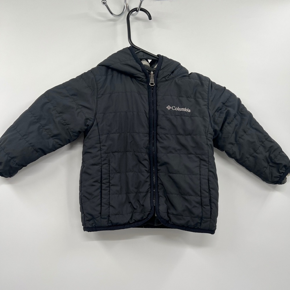 Columbia Reversible Puffer Jacket Toddler 18-24‎ Months Black Buffalo Plaid